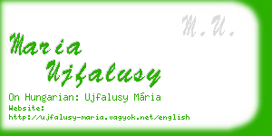 maria ujfalusy business card